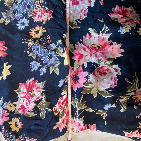 Lulus Navy Floral Print Clip Dot Mini Dress - Picture 5 of 7